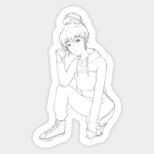 Manga gym babe Sticker